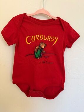 Out of Print Corduroy Book Baby Onesie 18m